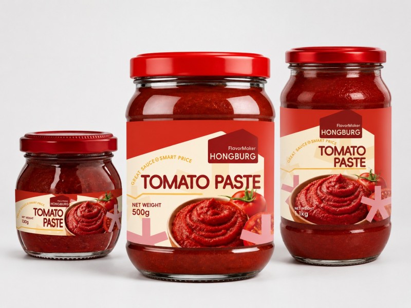 Pastă de tomate în borcan de sticlă